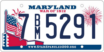 MD license plate 7BM5291