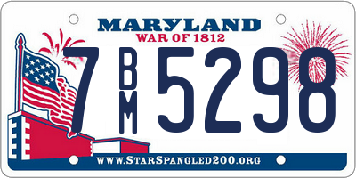 MD license plate 7BM5298