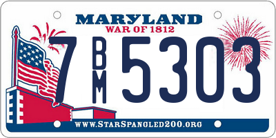 MD license plate 7BM5303