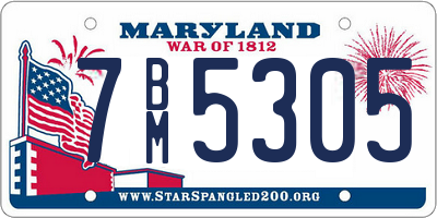 MD license plate 7BM5305