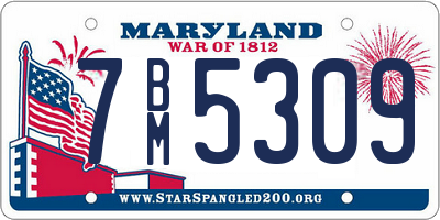 MD license plate 7BM5309