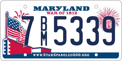 MD license plate 7BM5339