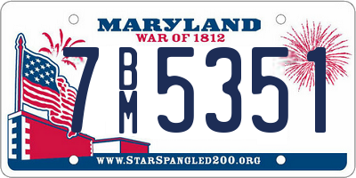 MD license plate 7BM5351