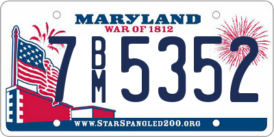 MD license plate 7BM5352