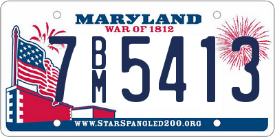 MD license plate 7BM5413