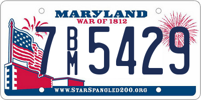 MD license plate 7BM5429