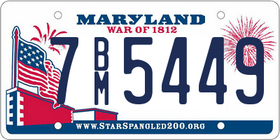 MD license plate 7BM5449