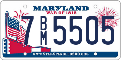 MD license plate 7BM5505