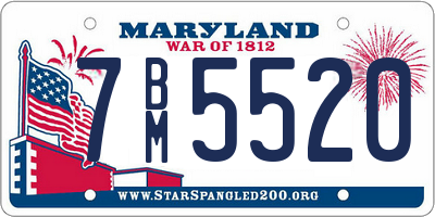 MD license plate 7BM5520
