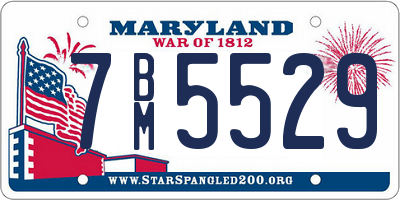 MD license plate 7BM5529