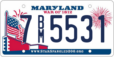 MD license plate 7BM5531