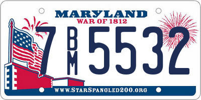 MD license plate 7BM5532