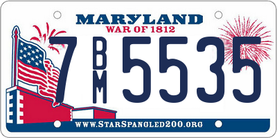 MD license plate 7BM5535