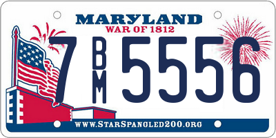 MD license plate 7BM5556