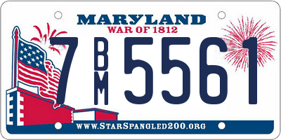 MD license plate 7BM5561