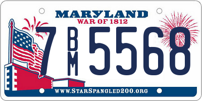 MD license plate 7BM5568