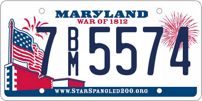 MD license plate 7BM5574