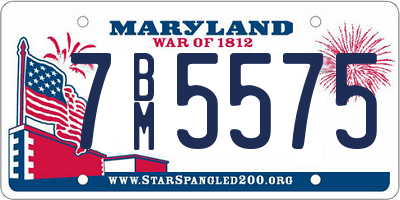 MD license plate 7BM5575