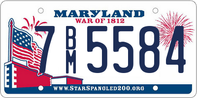 MD license plate 7BM5584