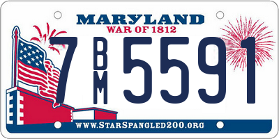 MD license plate 7BM5591