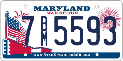 MD license plate 7BM5593