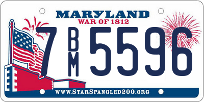MD license plate 7BM5596