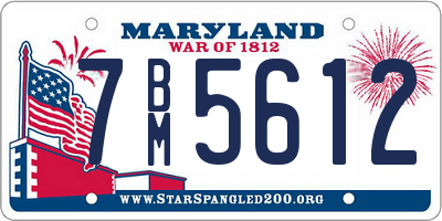 MD license plate 7BM5612