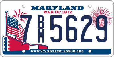 MD license plate 7BM5629