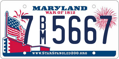 MD license plate 7BM5667