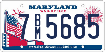 MD license plate 7BM5685