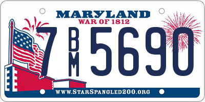 MD license plate 7BM5690