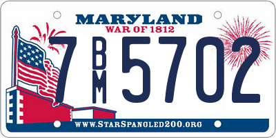 MD license plate 7BM5702