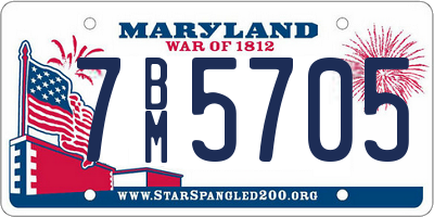 MD license plate 7BM5705
