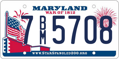 MD license plate 7BM5708
