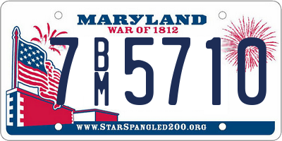 MD license plate 7BM5710