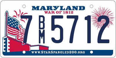 MD license plate 7BM5712