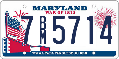 MD license plate 7BM5714