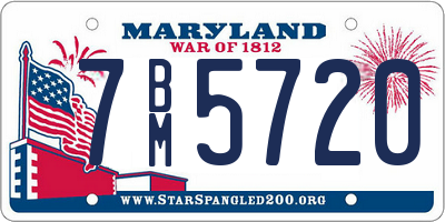 MD license plate 7BM5720