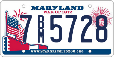 MD license plate 7BM5728