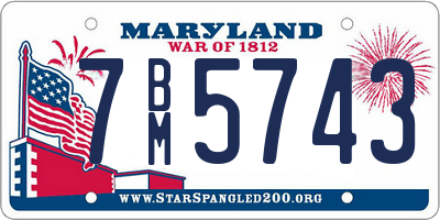 MD license plate 7BM5743