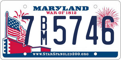 MD license plate 7BM5746