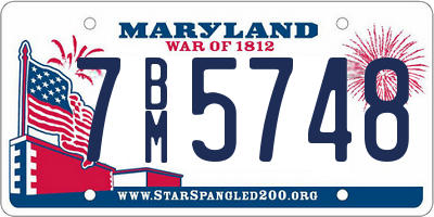 MD license plate 7BM5748