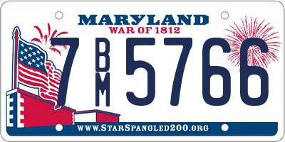 MD license plate 7BM5766