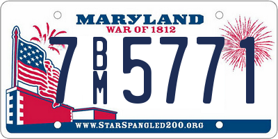 MD license plate 7BM5771