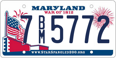 MD license plate 7BM5772