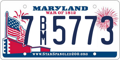 MD license plate 7BM5773