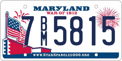 MD license plate 7BM5815