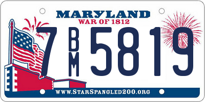 MD license plate 7BM5819