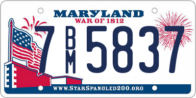 MD license plate 7BM5837