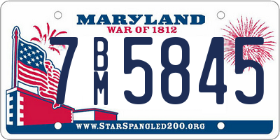 MD license plate 7BM5845